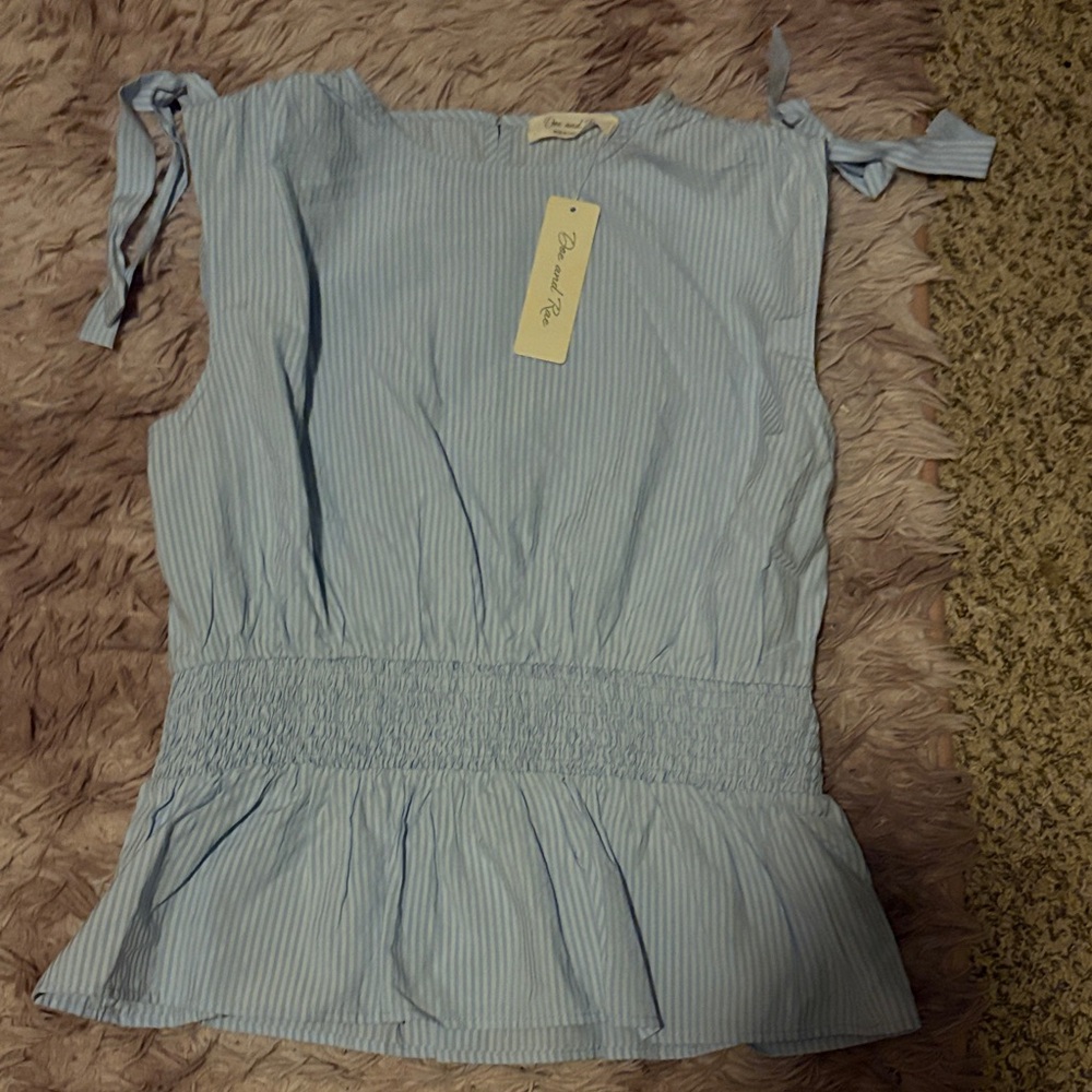 Blue Striped Women Top